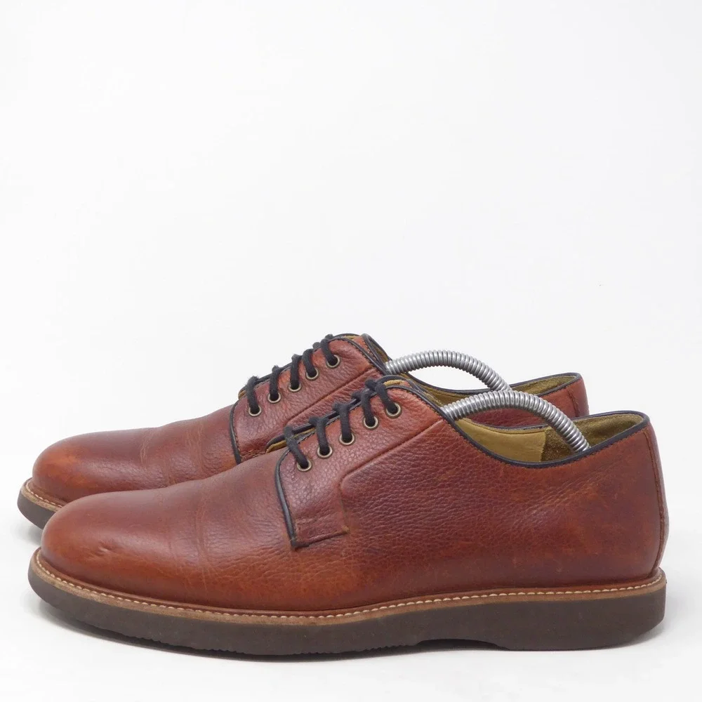 Samuel Hubbard Mens Highlander Oxfords Brown Pebbled Leather 10